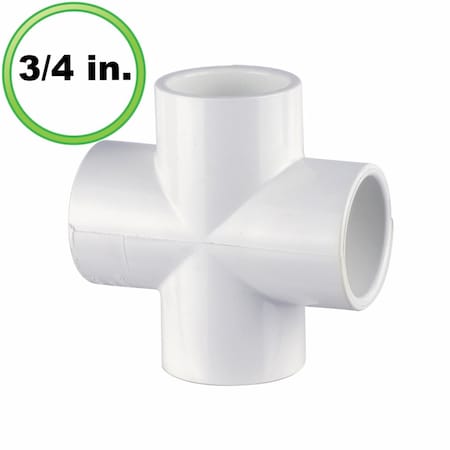 Circo Innovations 0.75 in. 4-Way x PVC Fitting Cross - Utility Grade 132-U